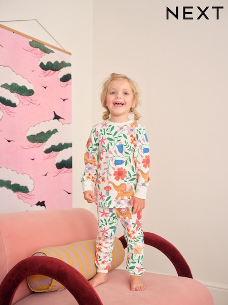 Ecru White Snuggle Diwali Print Pyjamas 1 Pack (9mths-8yrs) (AY5595) | R$ 110 - R$ 135