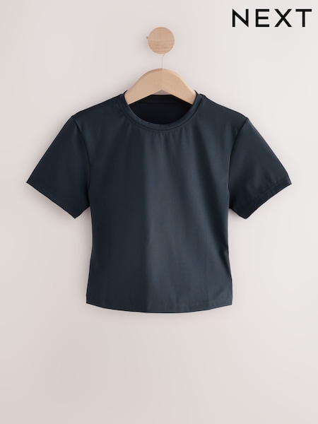 Negru - self. Fitted Short Sleeve Top (AY5644) | 164 LEI