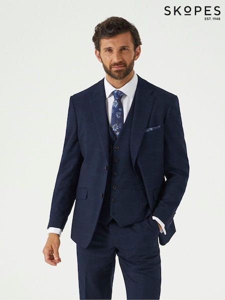 Skopes Blue Tailored Fit Hewes Check Suit Jacket (AY5707) | €147