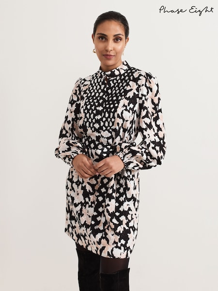 Phase Eight Black Petite Dolly Jacquard Mini Tunic Dress (AY5800) | 272 QAR