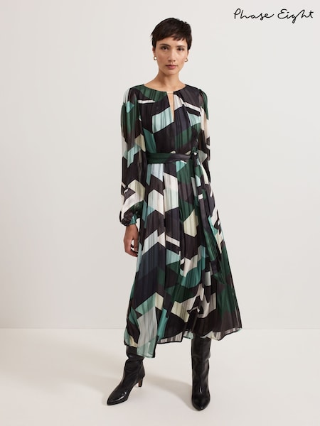 Phase Eight Black Francesca Abstract Midi Dress (AY5806) | €106