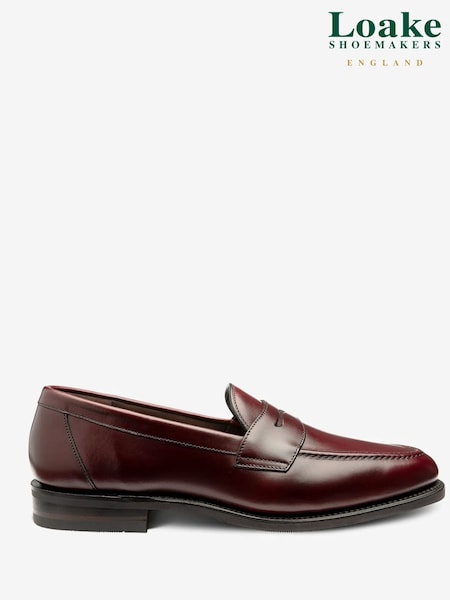 Loake Red Leather Saddle Trim Loafers with A Rubber Sole (AY5823) | € 336