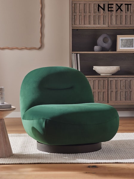 Soft Velvet Emerald Green Otis Swivel Accent Chair (AY5868) | €460