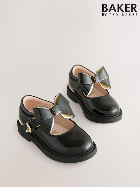 Baker by Ted Baker Girls Back to School Chunky Black Shoes with Bow (AY5954) | € 69 - € 72