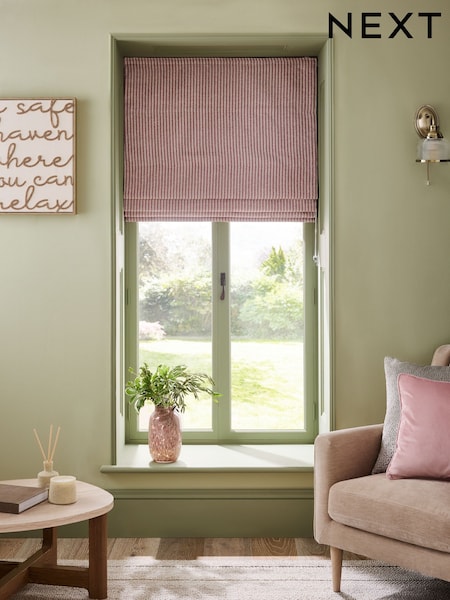 Pink Ready Made Blackout Roman Brushed Stripe Blinds (AY6040) | €66 - €145