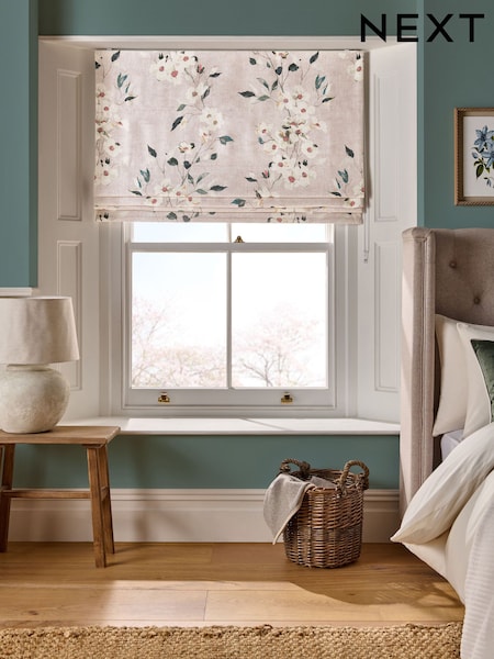 Natural Ready Made Blackout Roman Floral Print Blinds (AY6044) | €72 - €153