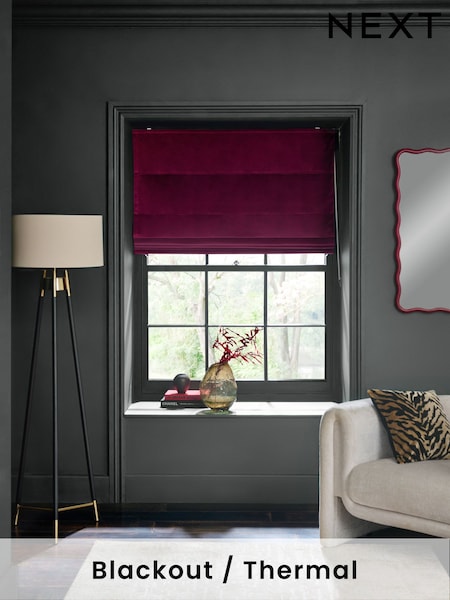 Pink Berry Ready Made Blackout Matte Velvet Roman Blinds (AY6049) | €53 - €132