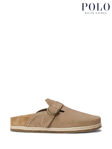 Polo Ralph Lauren Cream Turbach Suede Clog Sandals (AY6051) | €250