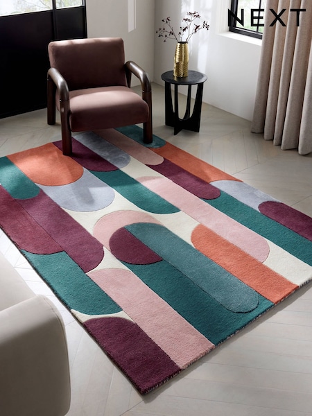 Pink/Blue Retro Shapes Rug (AY6093) | €159 - €397