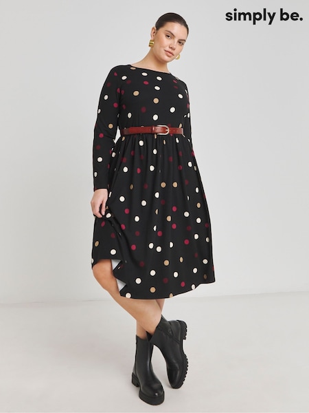 Simply Be Black Supersoft Pocket Midi Dress (AY6123) | €36