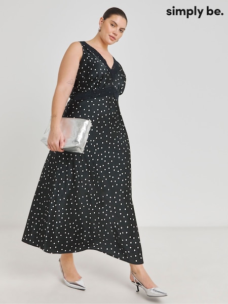 Simply Be Spot Print Lace Trim Slip Dress (AY6125) | 61 €