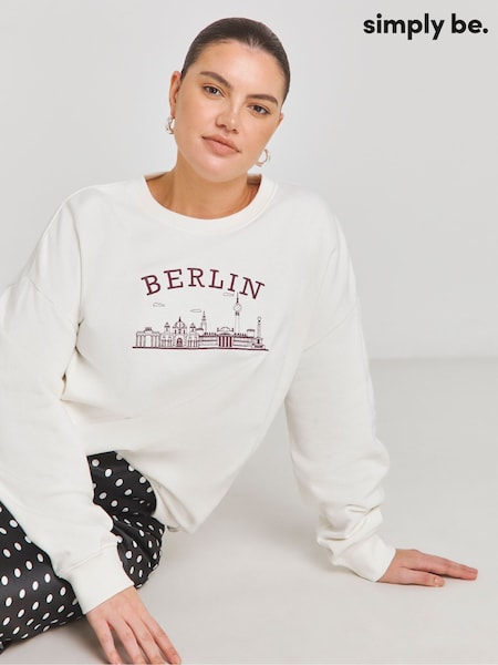 Simply Be Berlin Embroidered Sweatshirt (AY6144) | €26