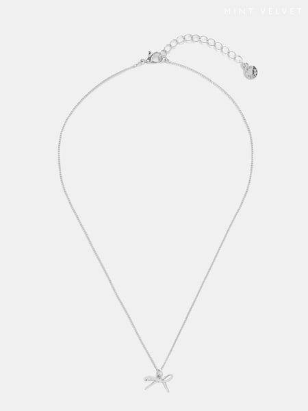 Mint Velvet Silver Plated Bow Necklace (AY6196) | €64