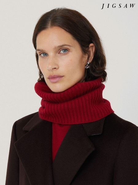 Jigsaw Red Wool Cashmere Winter Snood (AY6241) | 205 zł
