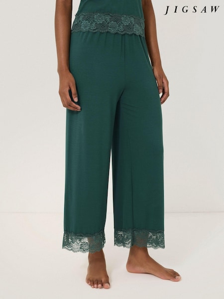 Jigsaw Green Modal Lace Trousers (AY6242) | €62