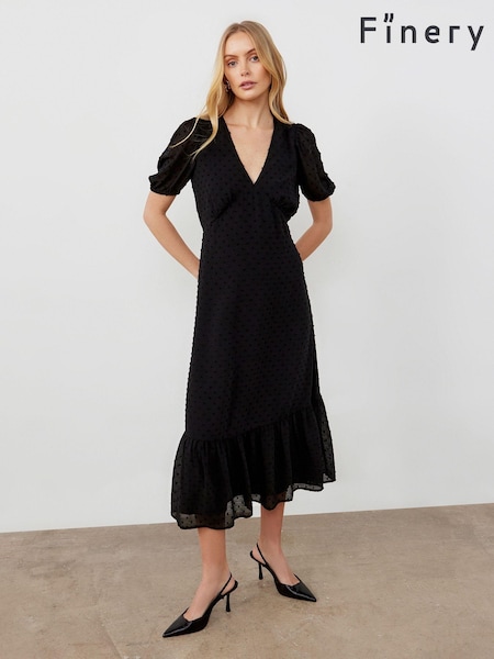 Finery Black Loretta Georgette Midi Dress (AY6251) | €37