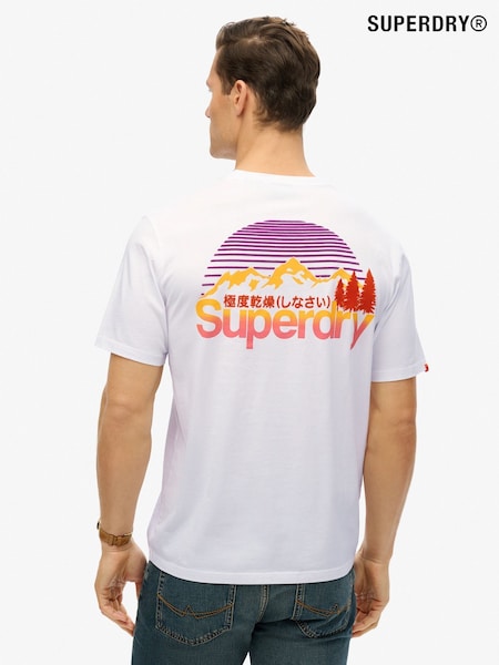 Superdry White Core Logo Great Outdoor Chest 100% Cotton T-Shirt (AY6412) | €41