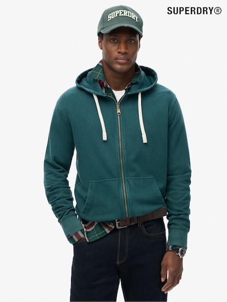 ירוק - Superdry Classic Essential Zip 100% Cotton Hoodie (AY6429) | ‏277‏₪