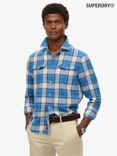 Superdry Blue Sky Merchant Check 100% Cotton Shirt (AY6436) | $114