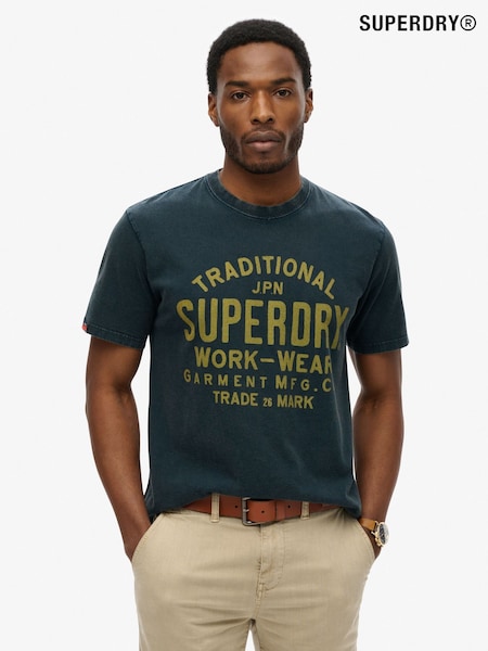Superdry Blue 100% Cotton Machined Goods Workwear T-Shirt (AY6450) | R$ 265