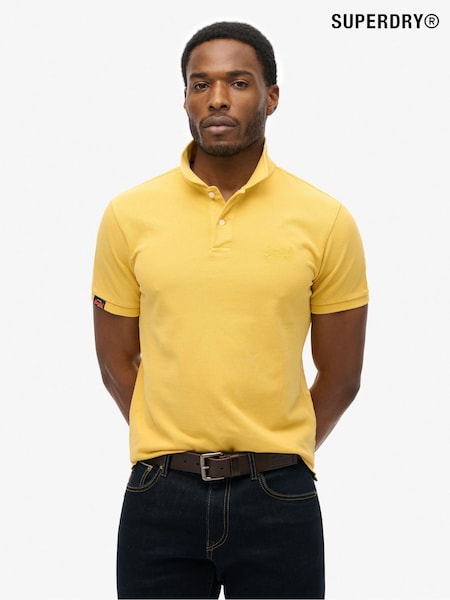 Superdry Yellow Vintage Destroy Relaxed 100% Cotton Polo Shirt (AY6452) | $61