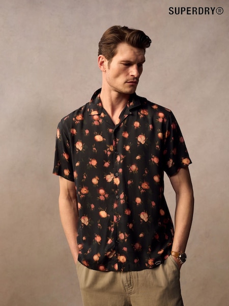 Superdry Black Short Sleeve Print Shirt (AY6462) | ₪251