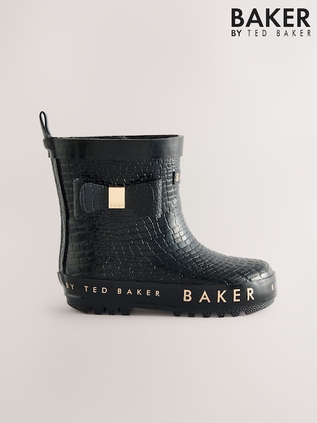 Baker by Ted Baker Girls Faux Fur Lined Welly Boots with Bow (AY6479) | 119 QAR - 129 QAR