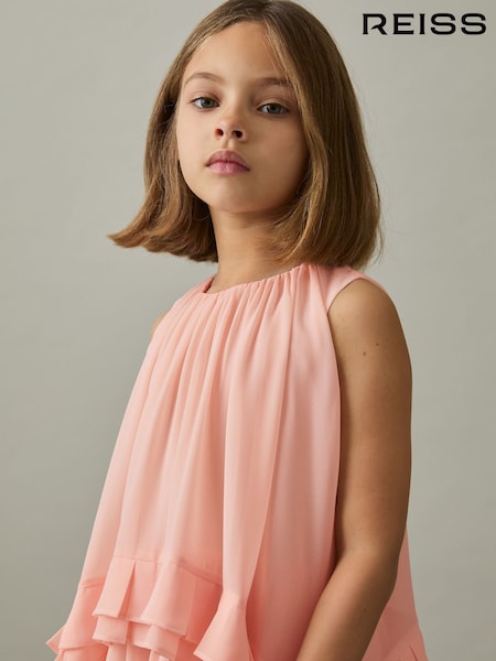 Reiss Pink Luni 9-13 yrs Chiffon Tiered Dress (AY6529) | kr1 323