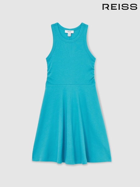 Blaugrün - Reiss Jersey Ruched Skater Dress (AY6550) | 48 €