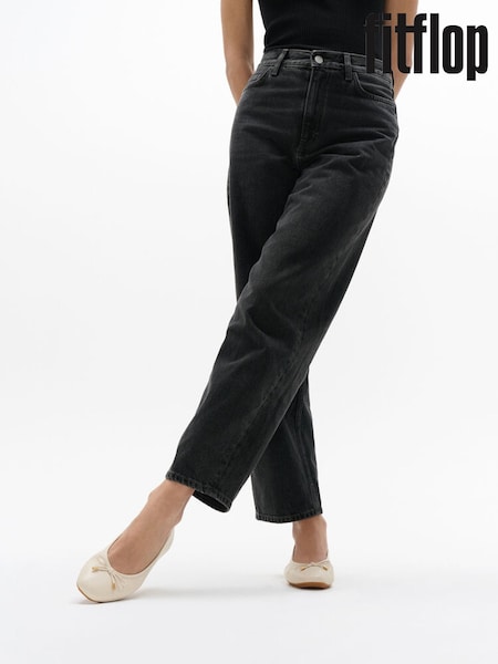 FitFlop Delicato Bow Soft Leather Ballet Flats (AY6562) | ₪402