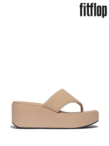 FitFlop Cream Platfforms Wedge Toe Post Sandals (AY6599) | R$ 640
