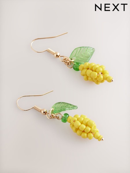 Yellow Beaded Lemon Drop Earrings (AY6619) | €8