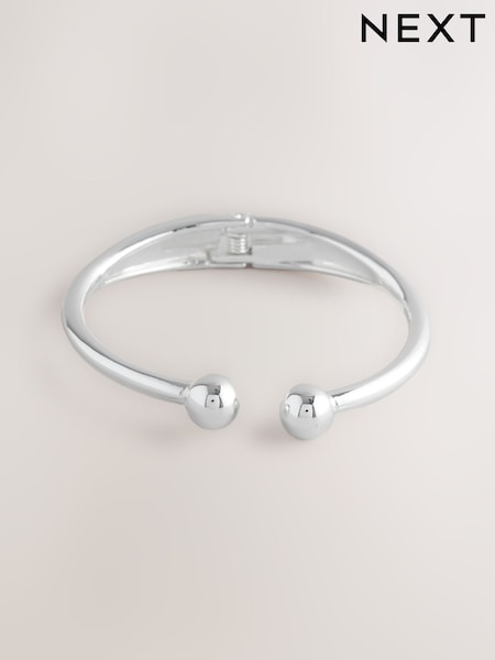 Silver Tone Hinge Bangle (AY6627) | AED55