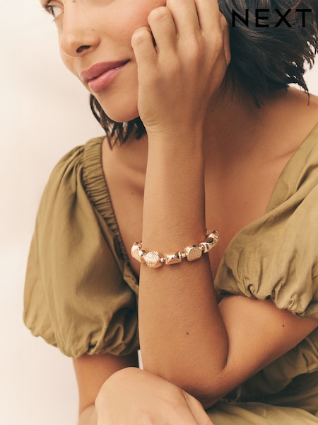 Gold Tone Chunky Hammered Bracelet (AY6631) | €11