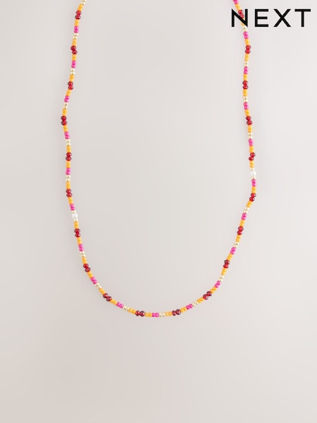 Orange Fine Beaded Necklace (AY6642) | €11