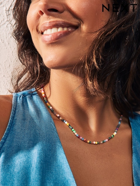 Multi Coloured Beaded Necklace (AY6648) | €14