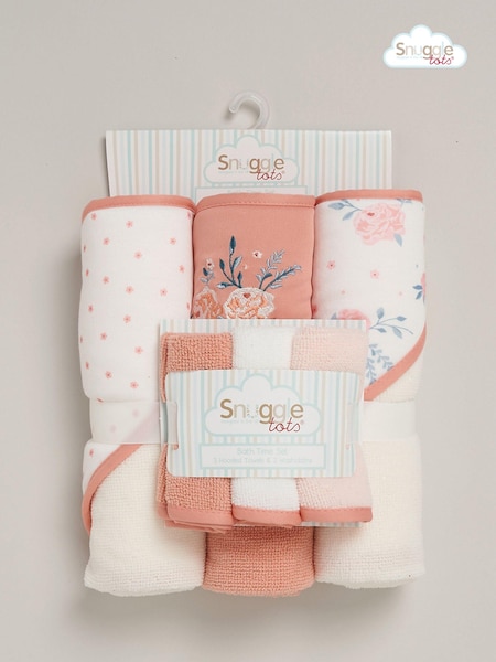 Snuggle Tots Pink Wash Cloths Hooded Towels 3 Pack (AY6658) | €35