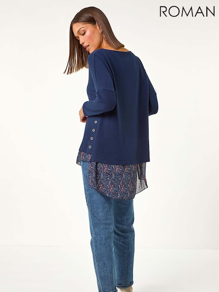 Roman 2 in 1 Contrast Hem Detail Stretch Top (AY6681) | 54 €