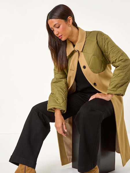 Roman Natural Contrast Quilted Collar Smart Coat (AY6718) | €127