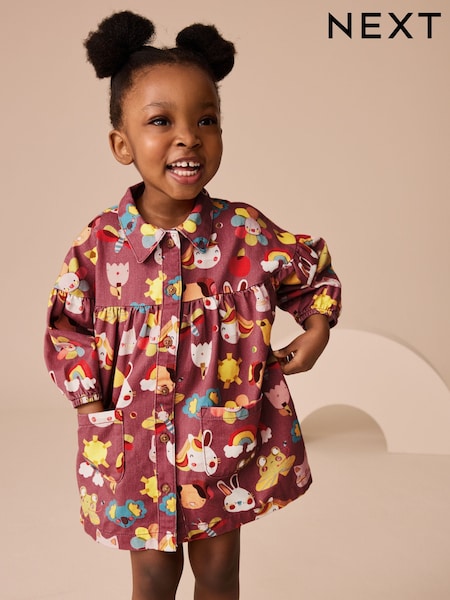Brown Character Cotton Shirt Dress (3mths-8yrs) (AY6734) | 74 QAR - 89 QAR
