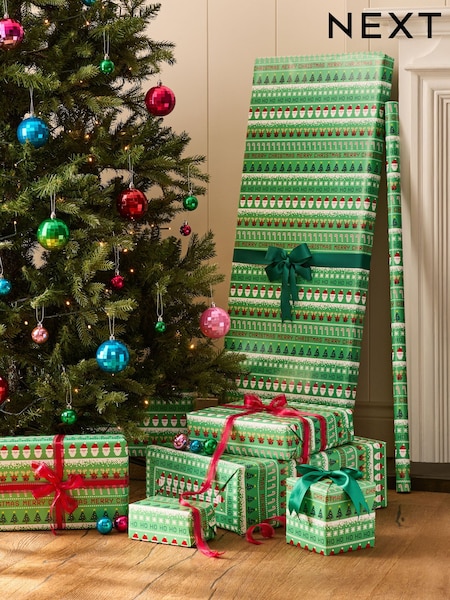 Green Pixel Extra Wide, 10m Christmas Wrapping Paper (AY6878) | €10.50