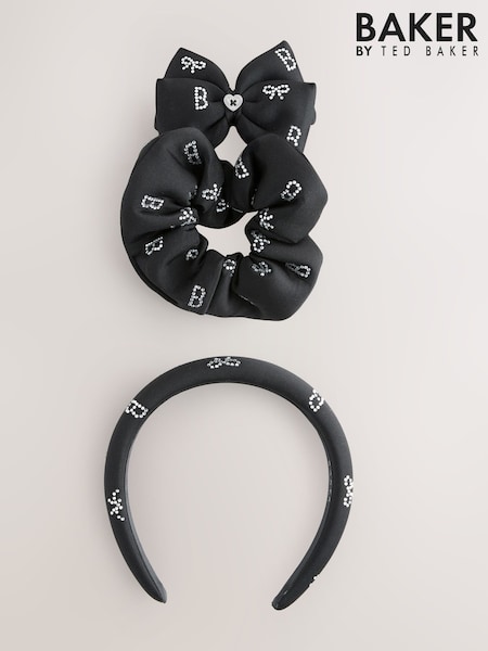 Baker by Ted Baker Girls Scuba Diamanté Bow Headband 3 Piece Set (AY7070) | AED108
