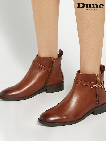 Dune London Brown Wide Fit Parklyn Ankle Boots (AY7071) | 7,750 UAH