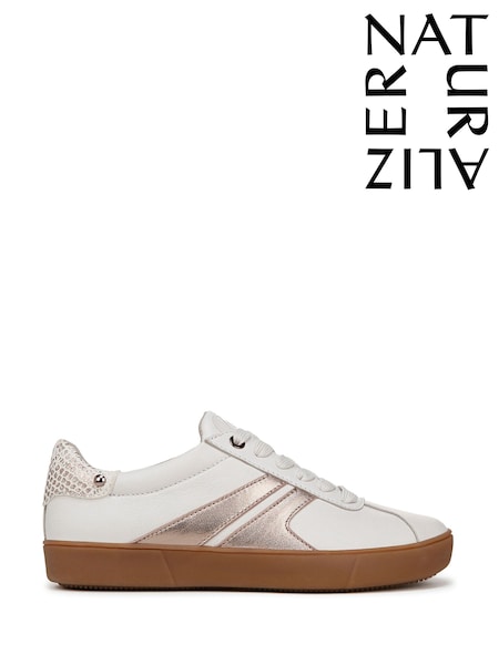 Белый - Naturalizer Medina Wide Fit Lace-Up Trainers (AY7078) | €133