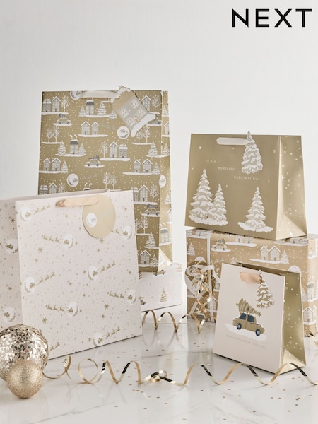 Gold Christmas 4 Pack Gift Bags (AY7086) | €9