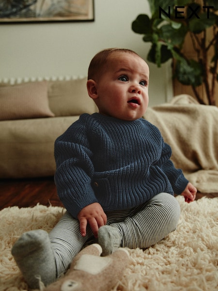 Blue Baby Knitted Jumper and Leggings Set (0mths-2yrs) (AY7107) | 89 QAR - 99 QAR