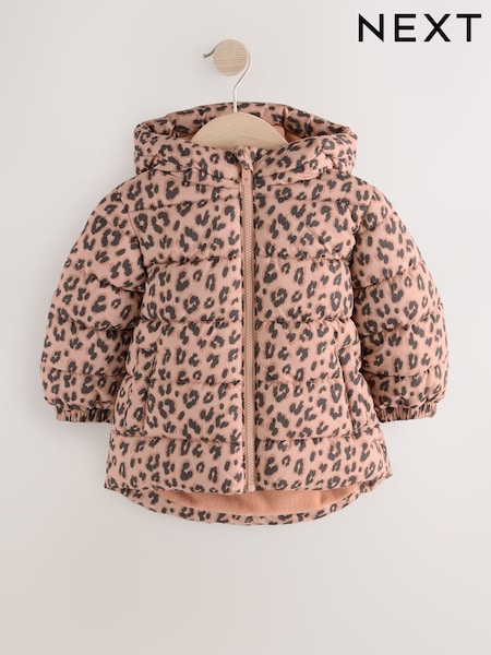 Brown Shower Resistant Fleece Lined Hooded Padded Coat (3mths-7yrs) (AY7144) | AED102 - AED122