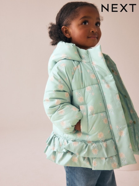 Salbeigrün - Shower Resistant Padded Coat With Frill Hem (3mths-7yrs) (AY7149) | 38 € - 44 €