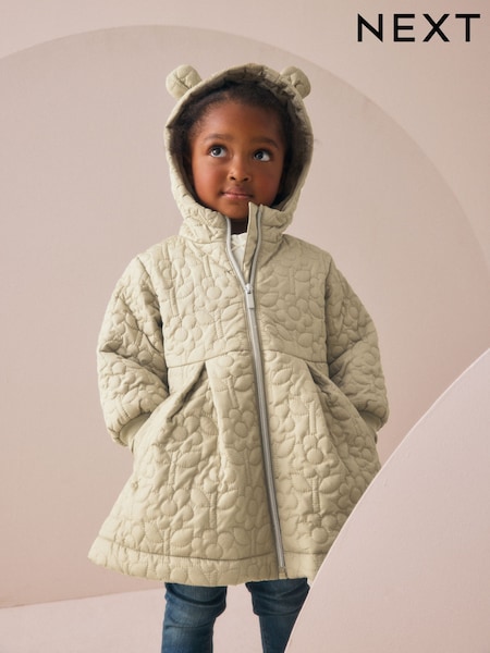 Sage Green Shower Resistant Skirted Quilted Coat (3mths-7yrs) (AY7151) | AED163 - AED183