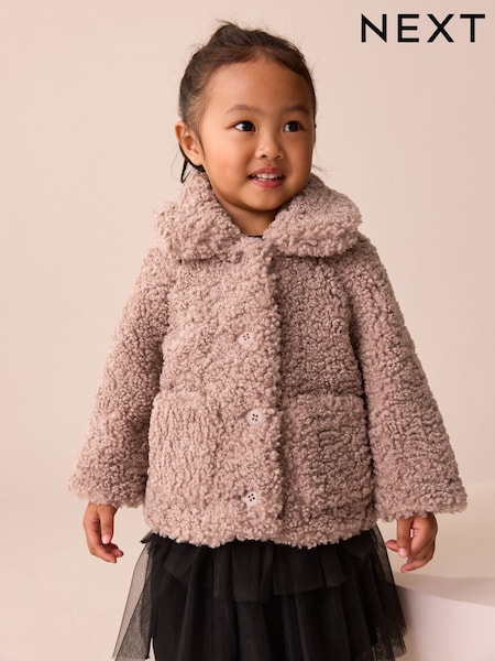Mink Brown Borg Casual Jacket (12mths-7yrs) (AY7156) | €36 - €42